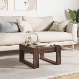 Berkfield Home Coffee Table with Infinity LED Brown Oak 50x53x30 cm - Size: 50 x 53 x 30 cm - thumbnail 4