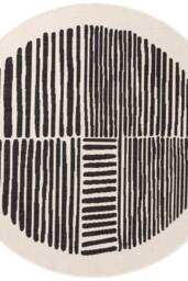 THE RUGS Ted Baker Bounds Flatweave Reversible Indoor Outdoor Round Rug Abstract in Black - Size: 200 cm diameter - thumbnail 1