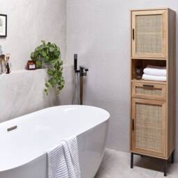 Wyld and Coco Boho Rattan Bathroom Cabinet 40 x 165 cm in Natural - thumbnail 1