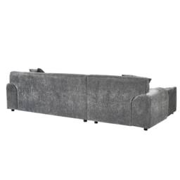 Furnishings For Less UK Monza L Shaped Chenille Fabric Grey 4 Seater Corner Sofa Left Hand - thumbnail 3