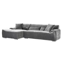 Furnishings For Less UK Monza L Shaped Chenille Fabric Grey 4 Seater Corner Sofa Left Hand - thumbnail 2