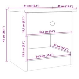 Berkfield Home Bedside Cabinet ALTA 43x35x40.5 cm Solid Wood Pine in Natural - thumbnail 9