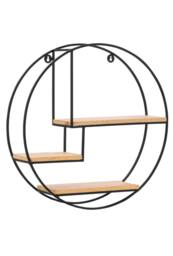 MH London Round Solid Wood Floating Shelf for Living Room or Study - Marly in Black - thumbnail 2