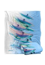 JQ Licensing Royce Mcclure Dolphin Flow Silky Touch Super Soft Throw Blanket 152 X 127 cm in White - thumbnail 2