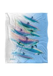 JQ Licensing Royce Mcclure Dolphin Flow Silky Touch Super Soft Throw Blanket 152 X 127 cm in White - thumbnail 1