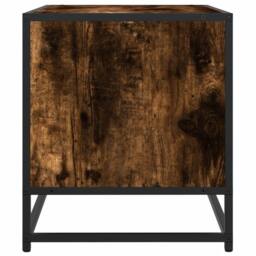 Berkfield Home TV Cabinet Smoked Oak 91x40x46 cm Engineered Wood & Metal in Brown - Size: 91 x 40 x 46 cm - thumbnail 5