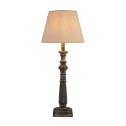 Wyld Haus Mossfern Grey Washed Wooden Column Table Lamp in Brown - Size: 12 inches - thumbnail 3