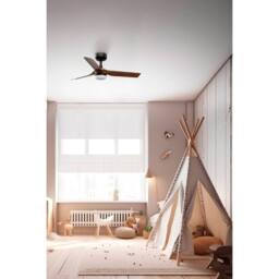 Netlighting Mini Punt Small Led Black Dark Wood DC Ceiling Fan 6 Speed - thumbnail 2