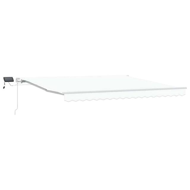 Berkfield Home Manual Retractable Awning with LED White 400x300 cm - image 1