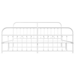 Berkfield Home Metal Bed Frame with Headboard & Footboard White 193x203 cm - thumbnail 6