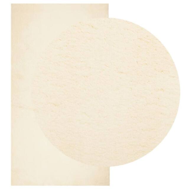 Berkfield Home Rug HUARTE Short Pile Soft & Washable Cream 60x110 cm - Size: Medium - image 1