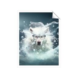 "Warren Reed - Designer White Wolf With Glasses Splashart Unframed Art Print - Size: W24"" x H36""" - thumbnail 2
