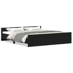 Berkfield Home Durable Bed Frame without Mattress Black Oak 180x200 cm Engineere - thumbnail 3