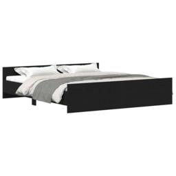 Berkfield Home Durable Bed Frame without Mattress Black Oak 180x200 cm Engineere - thumbnail 1