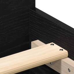 Berkfield Home Durable Bed Frame without Mattress Black Oak 180x200 cm Engineere - thumbnail 9