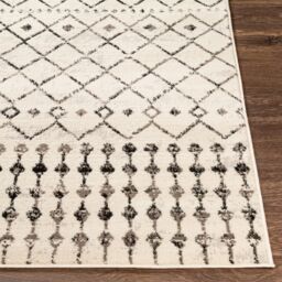 Livabliss Pisa-Geometric Black Off-White Grey Living Dining Bedroom Rug in Light Grey - Size: 80 cm x 220 cm - thumbnail 5