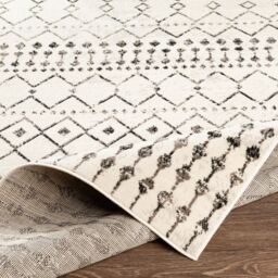 Livabliss Pisa-Geometric Black Off-White Grey Living Dining Bedroom Rug in Light Grey - Size: 80 cm x 220 cm - thumbnail 4