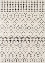 Livabliss Pisa-Geometric Black Off-White Grey Living Dining Bedroom Rug in Light Grey - Size: 80 cm x 220 cm - thumbnail 2