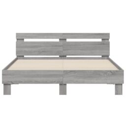 Berkfield Home Bed Frame without Mattress Grey Sonoma 150x200 cm King Size - thumbnail 5