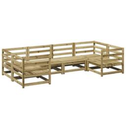 Berkfield Home 6 Piece Garden Sofa Set Impregnated Wood¬†Pine in Brown - thumbnail 2