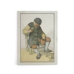 "Artery8 Cornelis Ploos van Amstel Seated Farmer with Jug Canvas Wall Art Print - Size: W12"" x H16""" - thumbnail 1