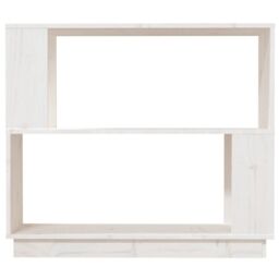 Berkfield Home Book Cabinet/Room Divider White 80x25x70 cm Solid Wood Pine - Size: 80 x 25 x 70 cm - thumbnail 5
