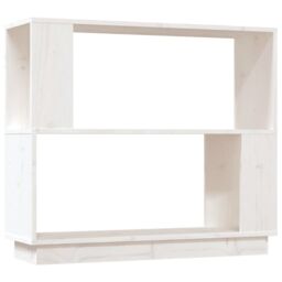 Berkfield Home Book Cabinet/Room Divider White 80x25x70 cm Solid Wood Pine - Size: 80 x 25 x 70 cm - thumbnail 2
