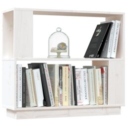Berkfield Home Book Cabinet/Room Divider White 80x25x70 cm Solid Wood Pine - Size: 80 x 25 x 70 cm - thumbnail 4