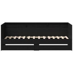 Berkfield Home Black Oak Daybed with Drawers Black oak Engineered wood 90 x 200 cm - thumbnail 5