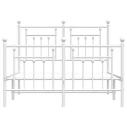 Berkfield Home Metal Bed Frame with Headboard & Footboard White 120x200 cm - Size: Small Double - thumbnail 6