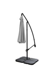 Garden Sanctuary Large 3m Patio Parasol Garden Umbrella for Sunshade & Rainwith Cross & Square Base in Light Grey - thumbnail 5