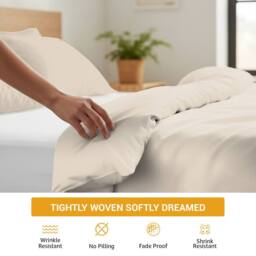 Grace 100% Egptian Cotton Duvet Cover Set with Matching Pillowcases in Taupe - Size: Double - thumbnail 5