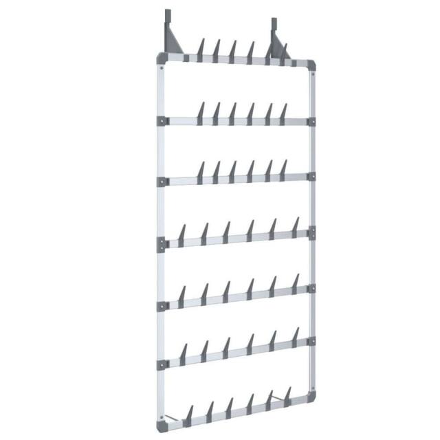 Berkfield Home Hanging Shoe Rack Silver 66x13x139 cm - Size: 66 x 13 x 139 cm - image 1