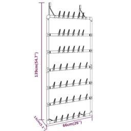 Berkfield Home Hanging Shoe Rack Silver 66x13x139 cm - Size: 66 x 13 x 139 cm - thumbnail 6
