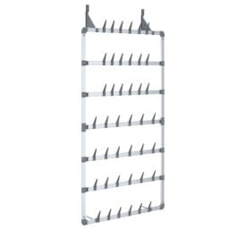 Berkfield Home Hanging Shoe Rack Silver 66x13x139 cm - Size: 66 x 13 x 139 cm