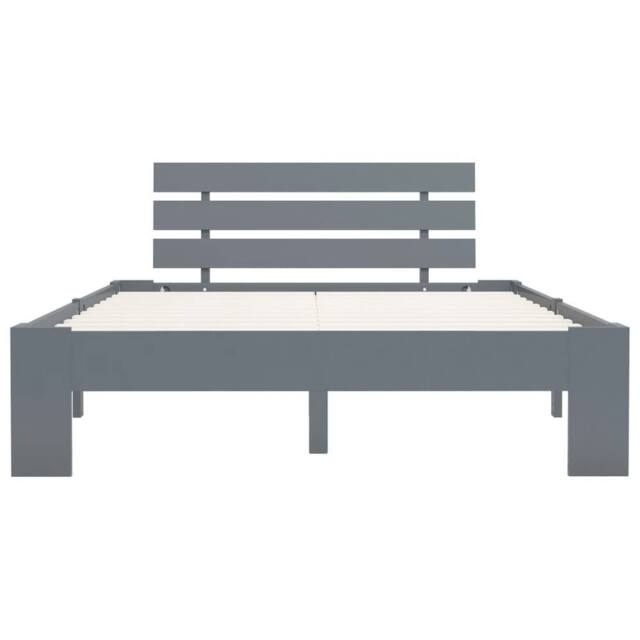 Berkfield Home Modern Bed Frame Grey Solid Pine Wood 120x200 cm - Size: Small Double - image 1