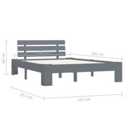 Berkfield Home Modern Bed Frame Grey Solid Pine Wood 120x200 cm - Size: Small Double - thumbnail 7