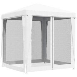 Berkfield Home Party Tent with 4 Mesh Sidewalls 2x2 m White - thumbnail 4
