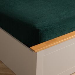 OHS Teddy Fleece Thermal Fitted Bed Sheet in Green - Size: Single Fitted - thumbnail 2