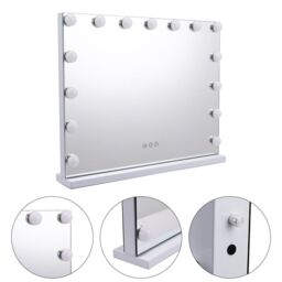 Living and Home Makeup Mirror with Lights, 3 Lighting Modes & Touch Screen Control, Tabletop and Wall Mirror For Home in Natural - thumbnail 3