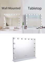 Living and Home Makeup Mirror with Lights, 3 Lighting Modes & Touch Screen Control, Tabletop and Wall Mirror For Home in Natural - thumbnail 5