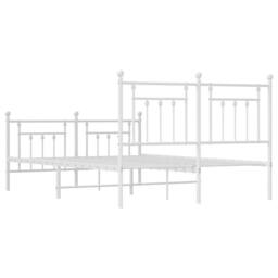 Berkfield Home Metal Bed Frame with Headboard & Footboard White 140x190 cm - thumbnail 8