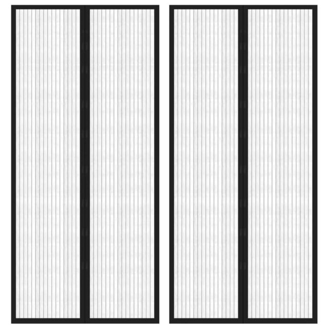 Berkfield Home Insect Door Curtains 2 pcs with Magnet Blocks Black 210x90 cm - image 1