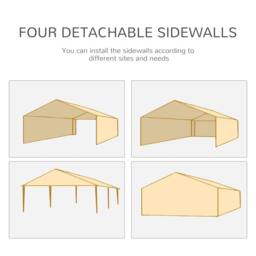OUTSUNNY 6 x 3(m) Outdoor Gazebo Canopy Party Tent with 6 Removable Side Walls in White - thumbnail 5