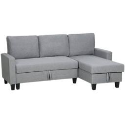 Wyld Haus Fima Light Grey Fabric 3 Seater Sofa Bed Reversible Chaise & Storage - thumbnail 2