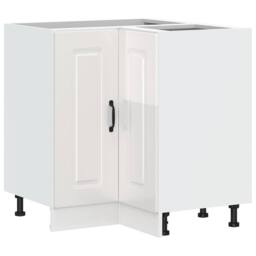 Berkfield Home Kitchen Corner Base Cabinet Kalmar High Gloss White Engineered Wood - thumbnail 2