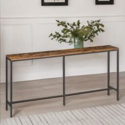 Pirlo Plush 180CM Wide Narrow & Slim Console Table For Hallway in Brown - thumbnail 2