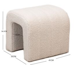 Nordlys Scandinavian Living Room Pouf in White - thumbnail 5