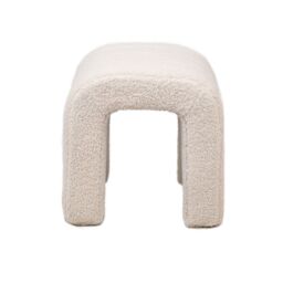 Nordlys Scandinavian Living Room Pouf in White - thumbnail 6
