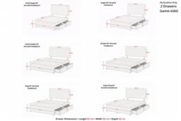 "Sloomy Brington Plush Divan Bed Base 2 Drawers Same Side With 26"" Strutted Headboard in Navy - Size: Super King" - thumbnail 3